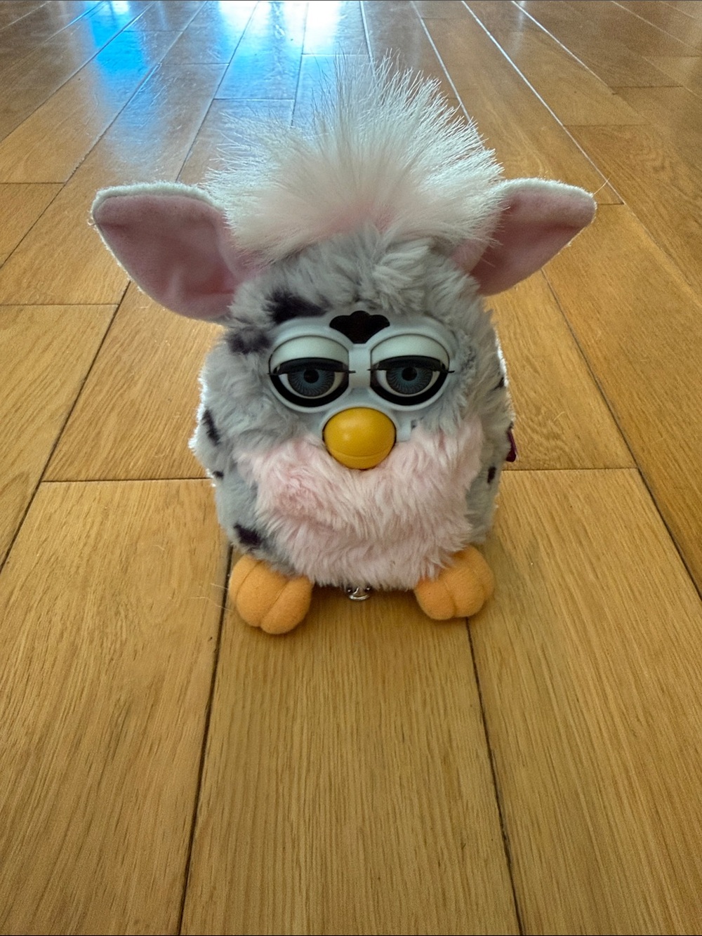 1998 Pink Snow Leopard Furby with tags (WORKING) generation 1 vintage